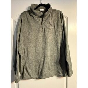 Columbia Fleece Pullover Men Large Grey Quarter Zip